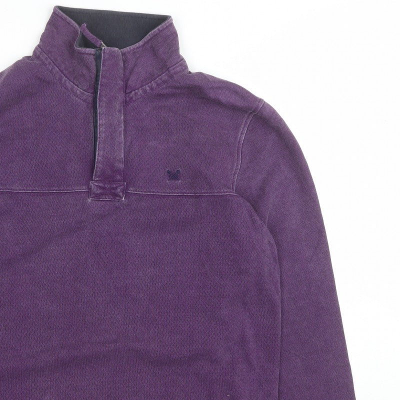 Crew Clothing Company Men’s Purple L 1/4 Zip Pullover Sweatshirt