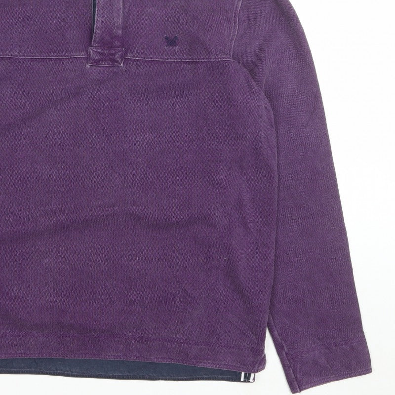 Crew Clothing Company Men’s Purple L 1/4 Zip Pullover Sweatshirt
