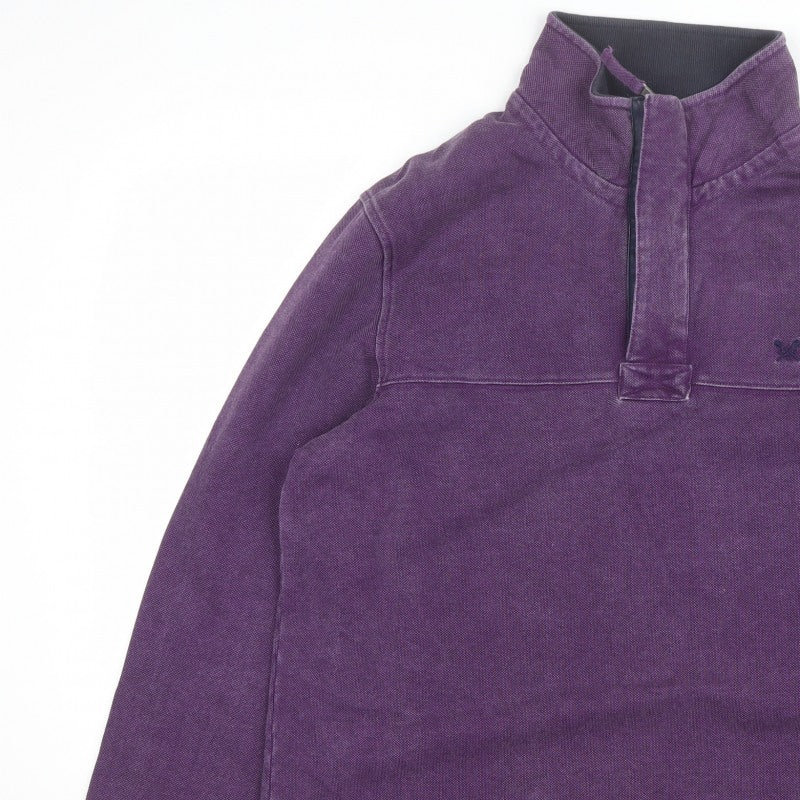 Crew Clothing Company Men’s Purple L 1/4 Zip Pullover Sweatshirt
