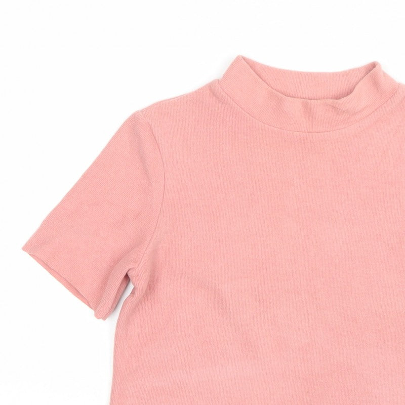 Zara Trafaluc Women Pink Size 26 Basic Mock Neck Knit Top
