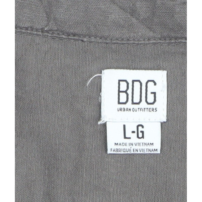 BDG Women Grey L Utility Zip Front Collared Playsuit Shorts