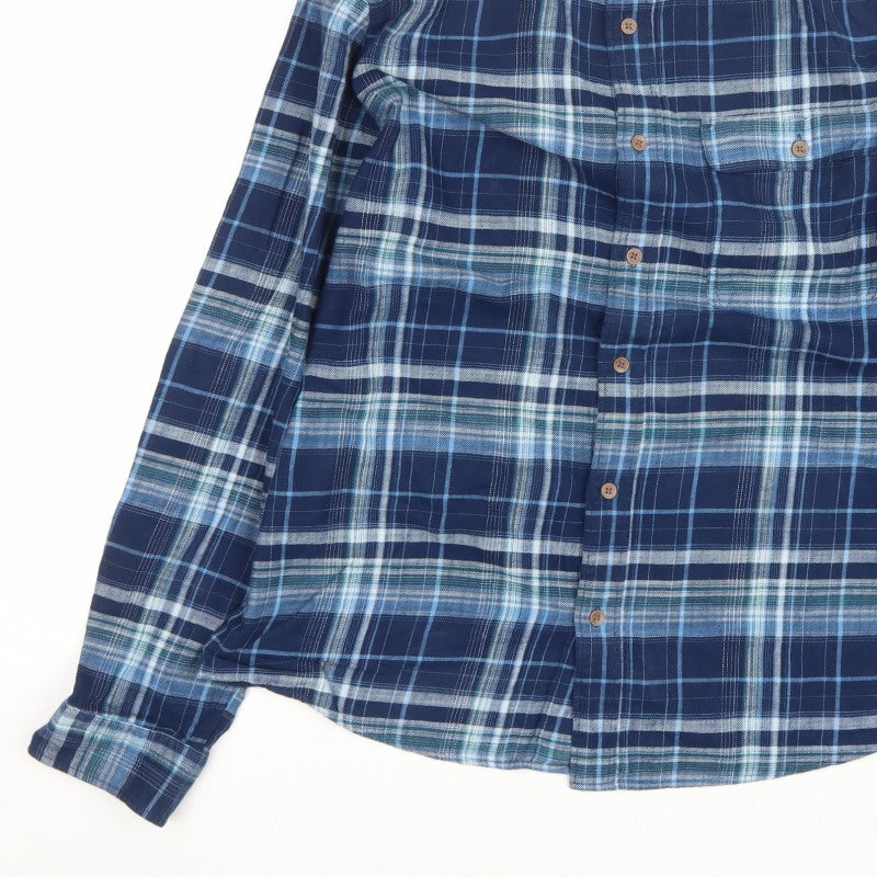 Next Supply Men’s Blue Plaid Check Long Sleeve Button-Up Shirt L