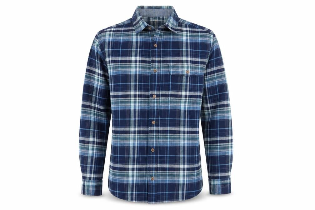Next Supply Men’s Blue Plaid Check Long Sleeve Button-Up Shirt L