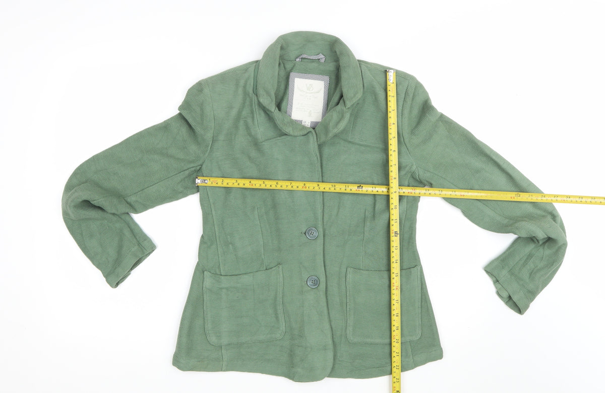 WB Women’s Green UK 8 Corduroy Button Front Collared Jacket