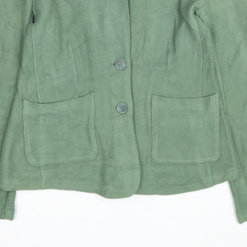 WB Women’s Green UK 8 Corduroy Button Front Collared Jacket