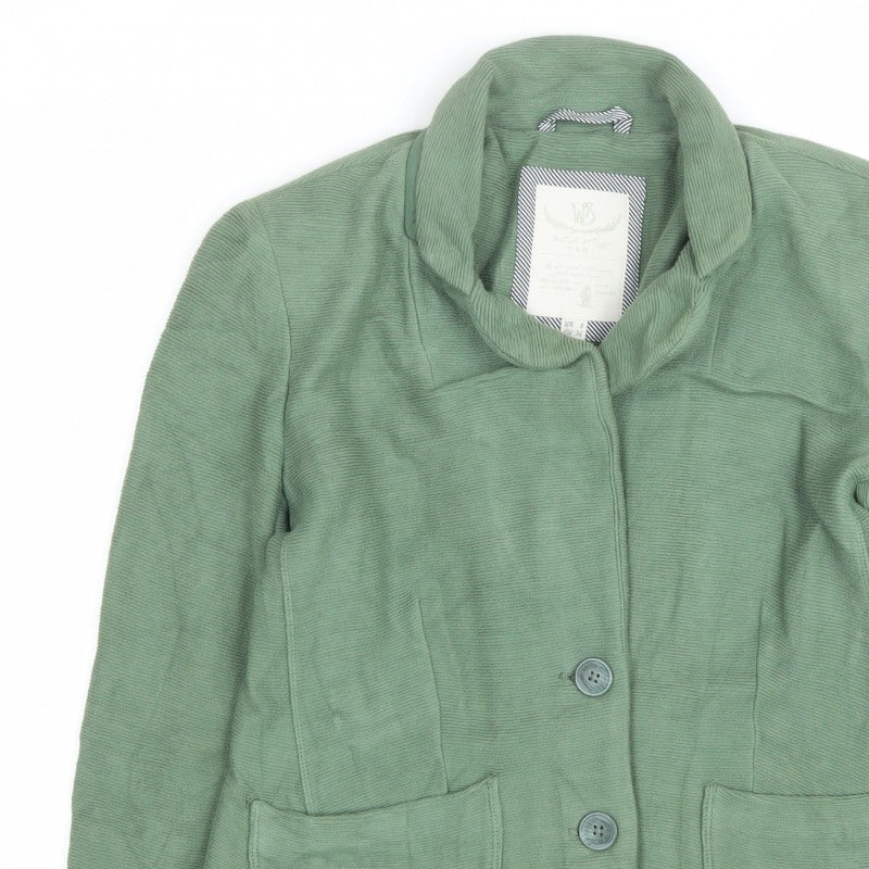 WB Women’s Green UK 8 Corduroy Button Front Collared Jacket