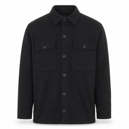 Only & Sons Men's Black XL Button Front Shacket Jacket Utility Pockets