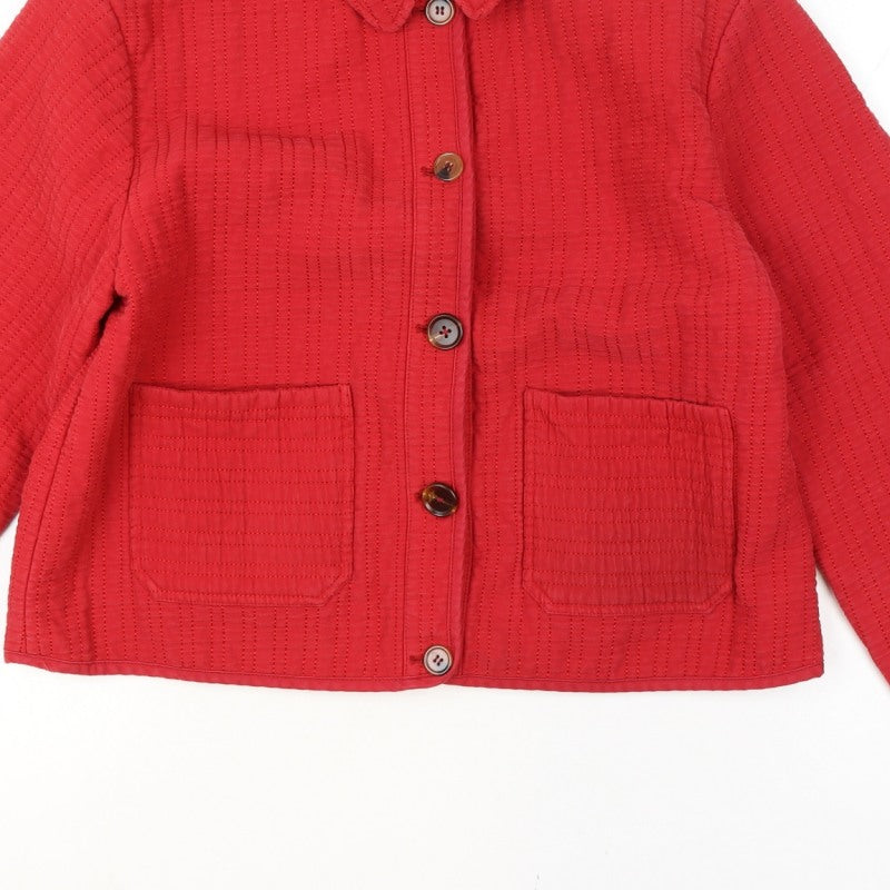 Oliver Bonas Women’s Red UK 12 Quilted Cotton Button Jacket