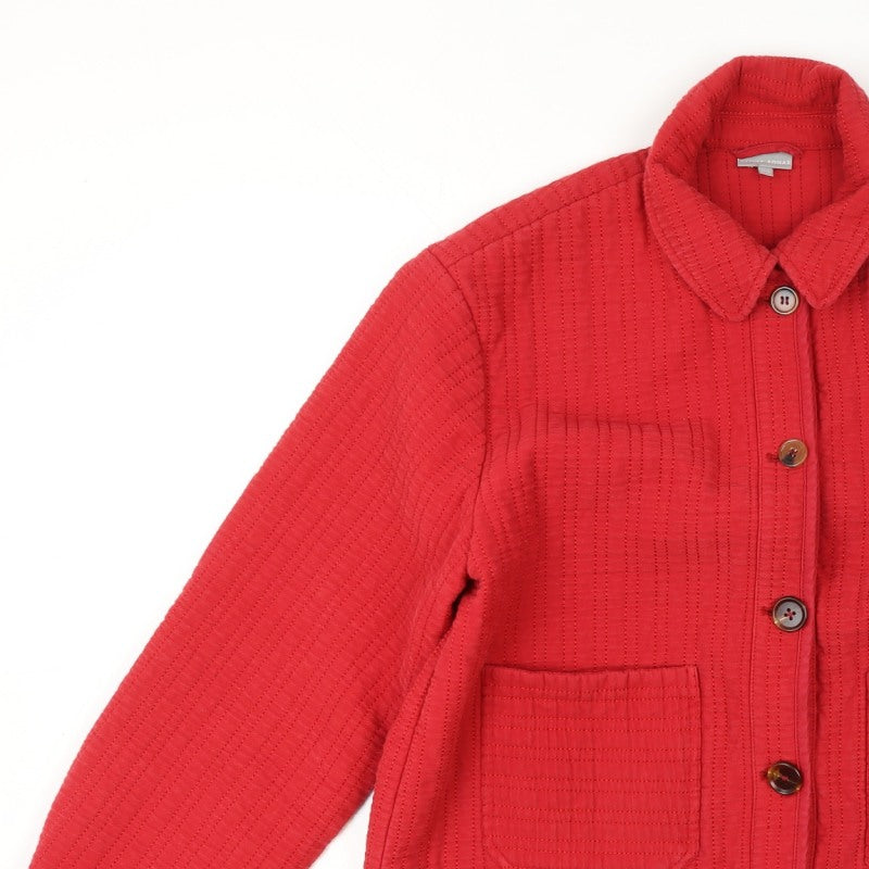 Oliver Bonas Women’s Red UK 12 Quilted Cotton Button Jacket