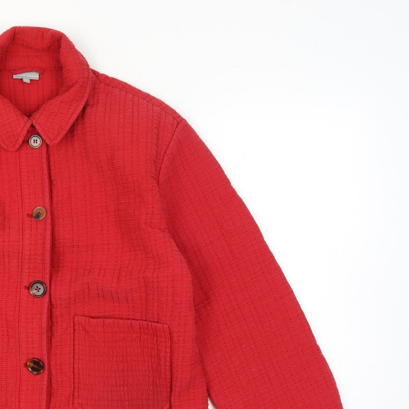Oliver Bonas Women’s Red UK 12 Quilted Cotton Button Jacket