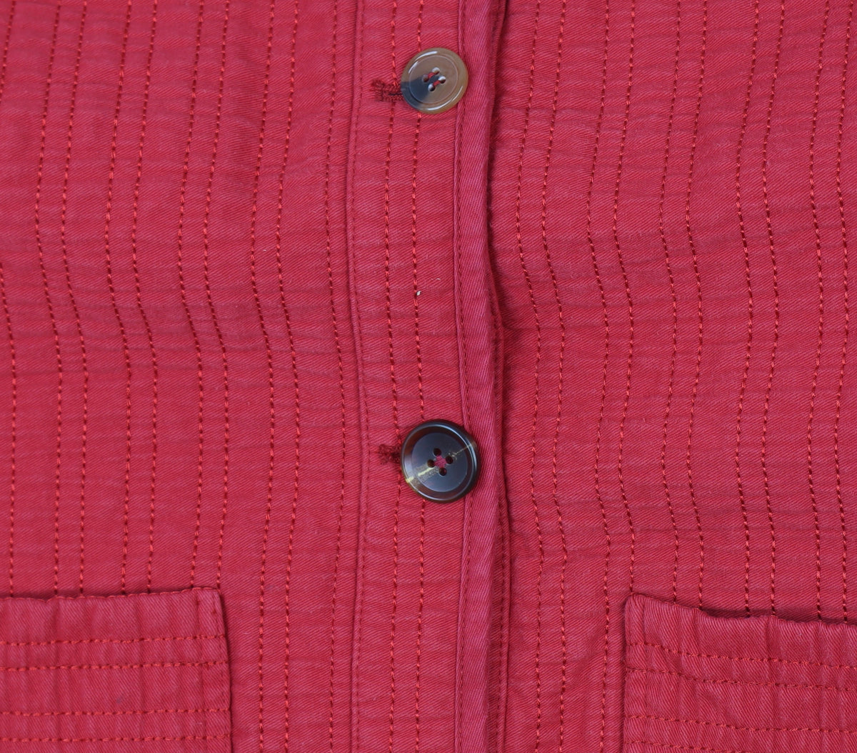 Oliver Bonas Women’s Red UK 12 Quilted Cotton Button Jacket