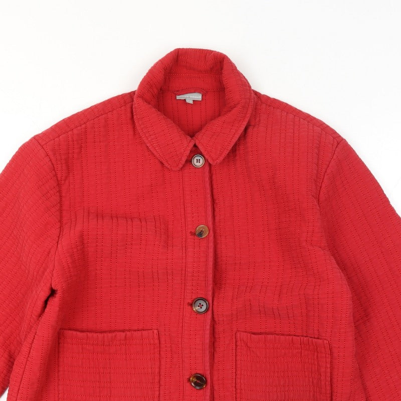 Oliver Bonas Women’s Red UK 12 Quilted Cotton Button Jacket