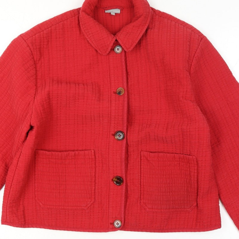 Oliver Bonas Women’s Red UK 12 Quilted Cotton Button Jacket