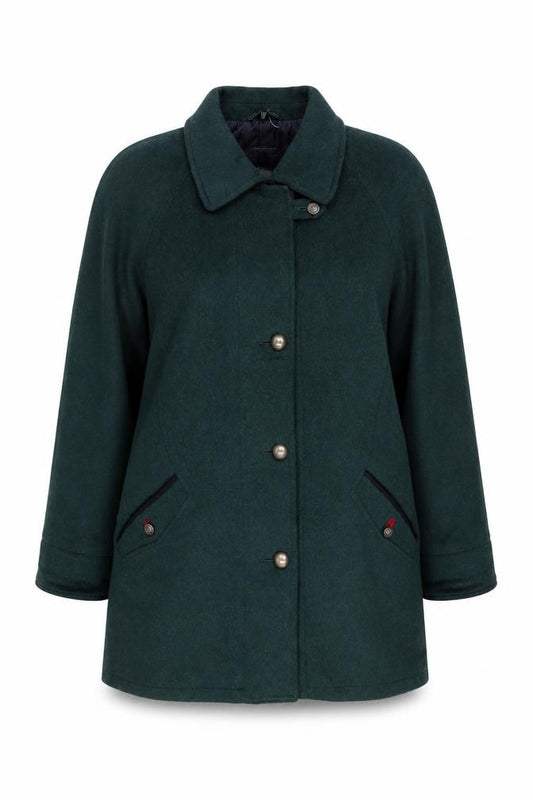Aquila Alpacca Loden Women’s Green UK 16 Wool Long Lined Overcoat