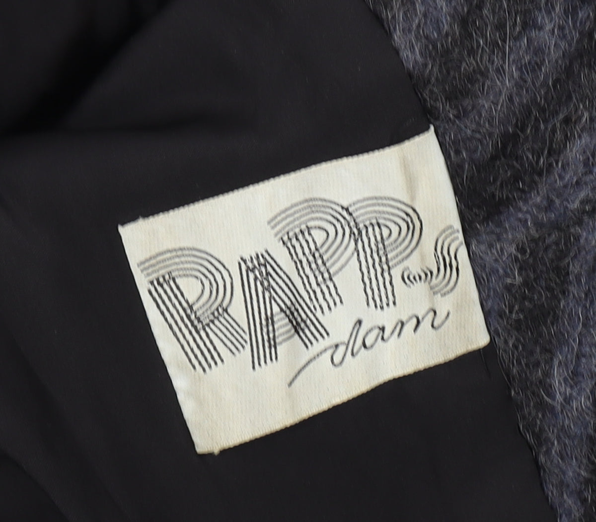 Ratti Donna Women’s Black Wool Stripe Long Pea Coat Double Breasted