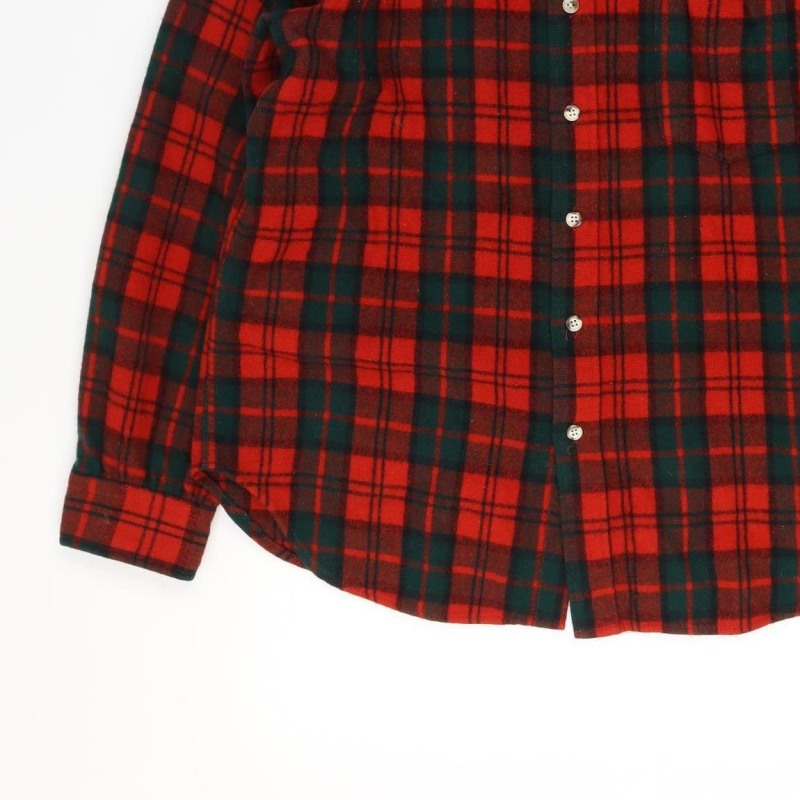 Fieldmaster Men’s Red Plaid Wool Lined Shirt Jacket L Vintage