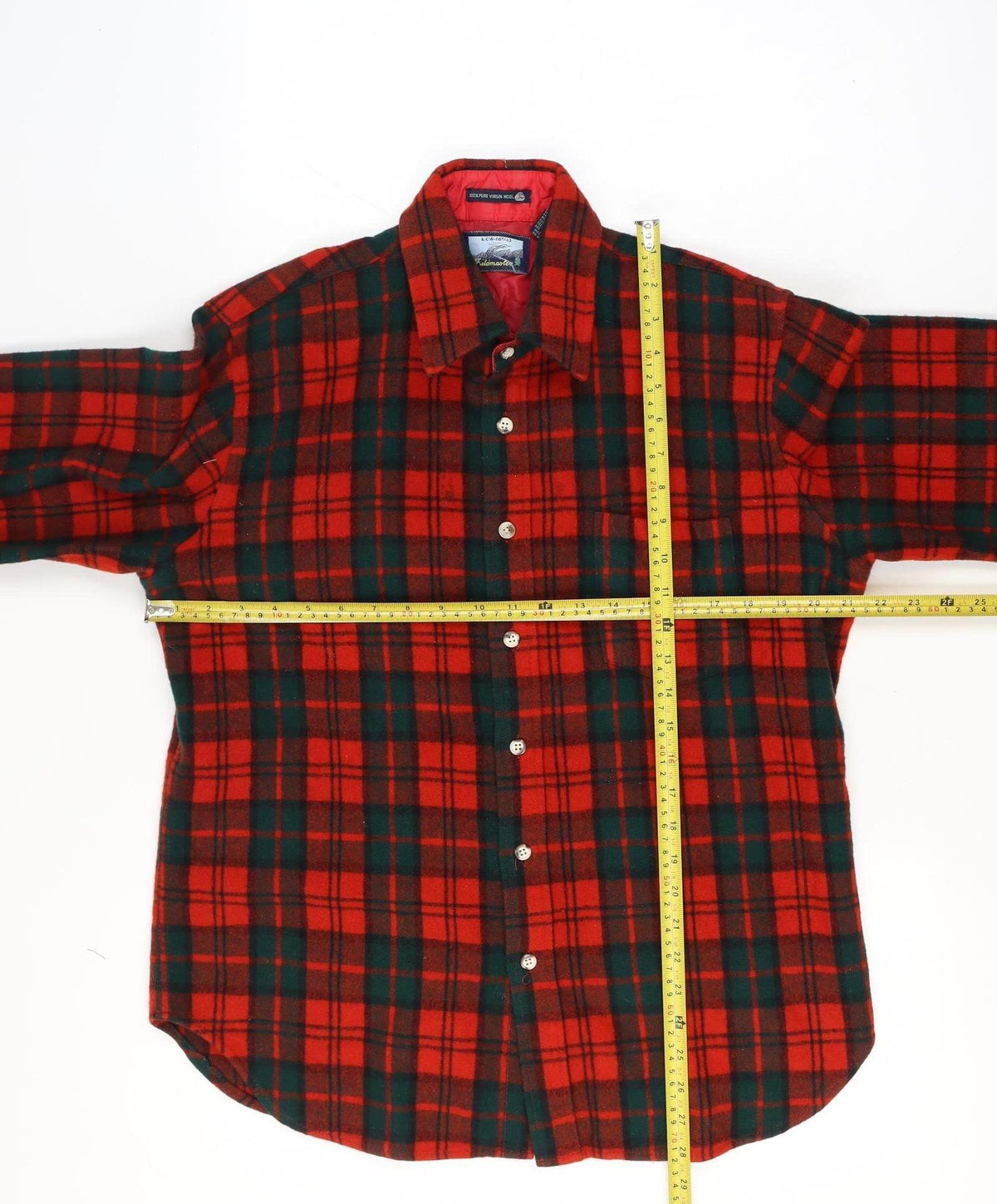 Fieldmaster Men’s Red Plaid Wool Lined Shirt Jacket L Vintage