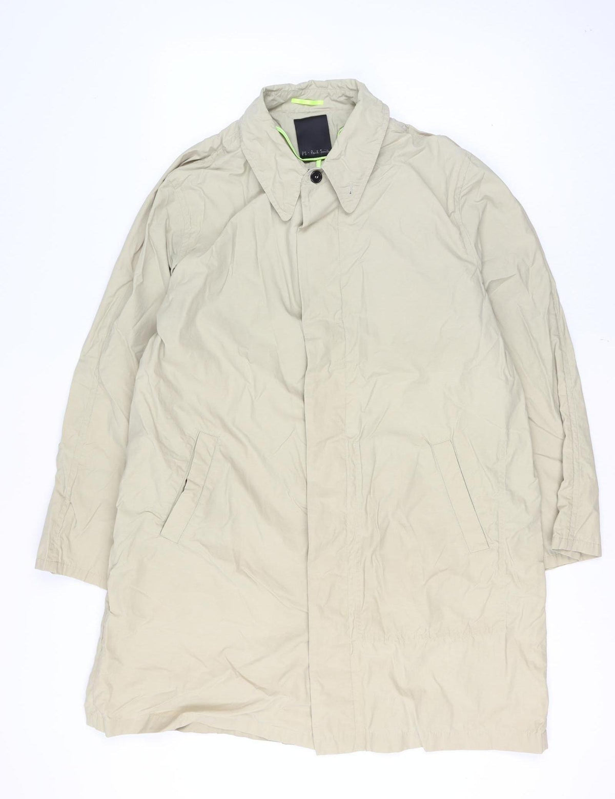 Paul Smith Men’s Beige XL Overcoat Lightweight Cotton Blend