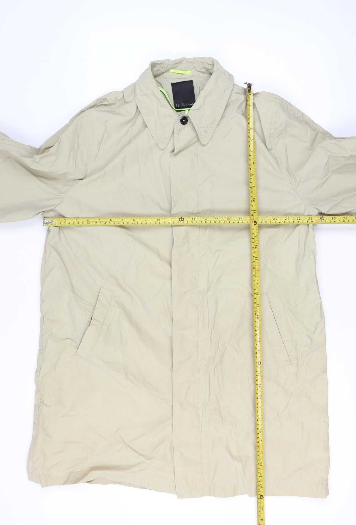 Paul Smith Men’s Beige XL Overcoat Lightweight Cotton Blend