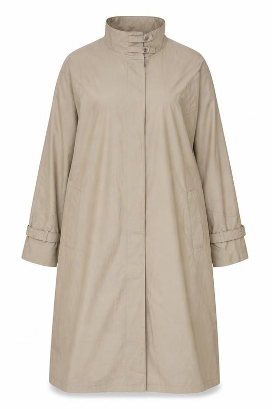 London Fog Womens Beige UK 16 Petite Vintage Long Trench Coat