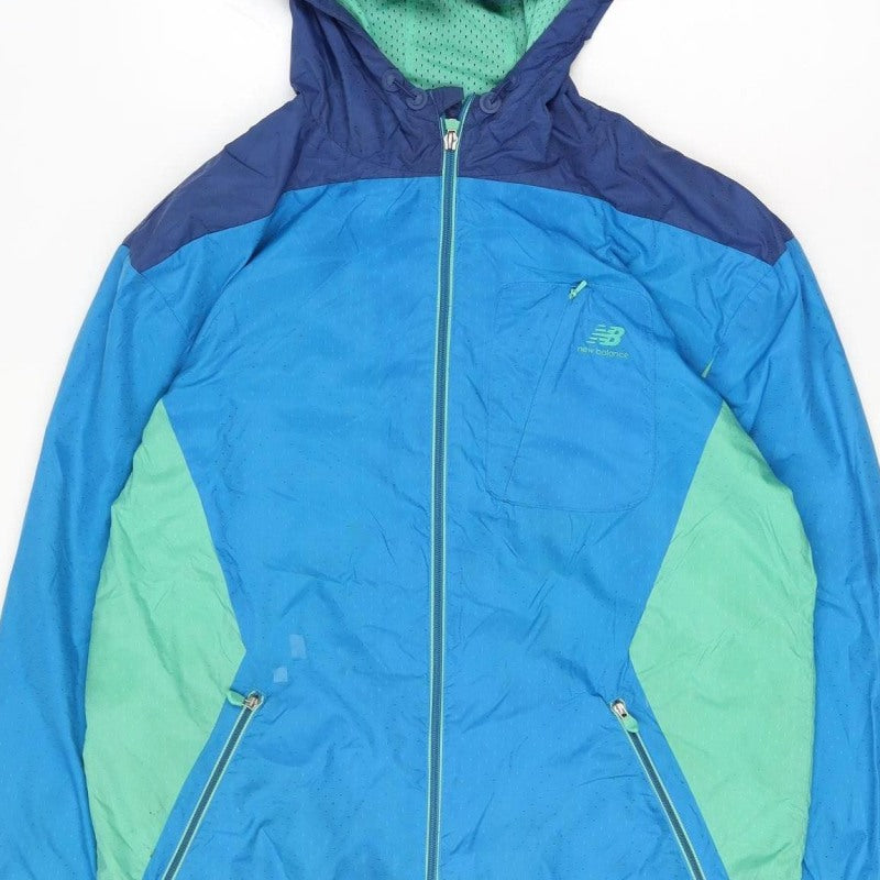 New Balance Men's Blue M Hooded Windbreaker Full Zip Jacket