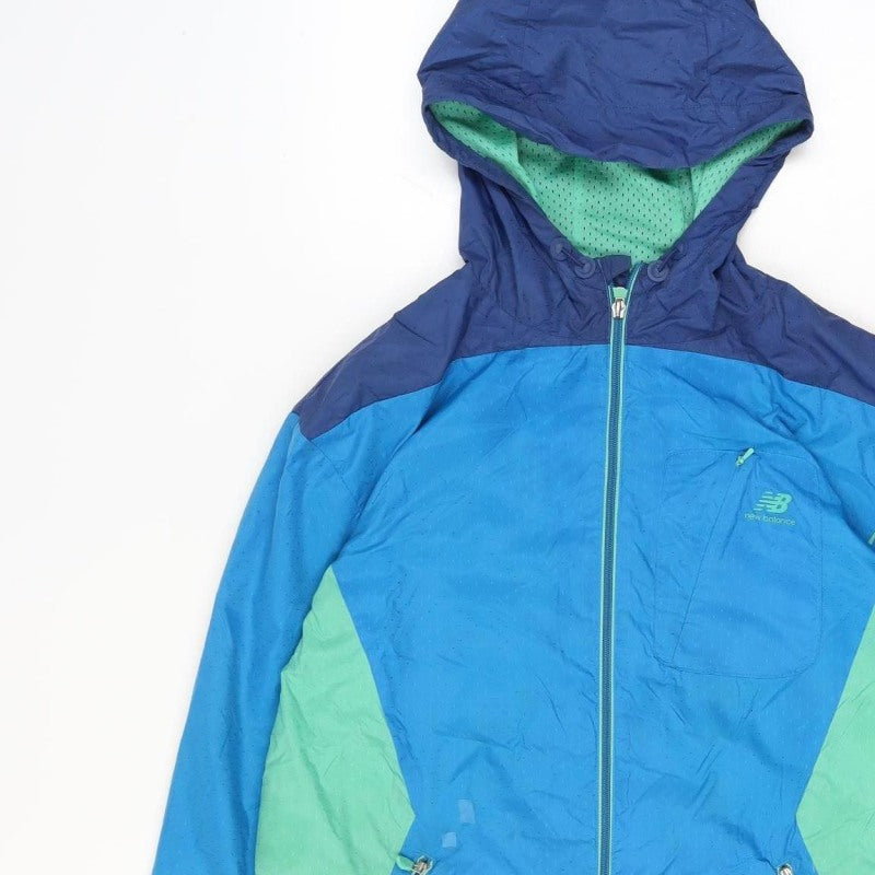 New Balance Men's Blue M Hooded Windbreaker Full Zip Jacket