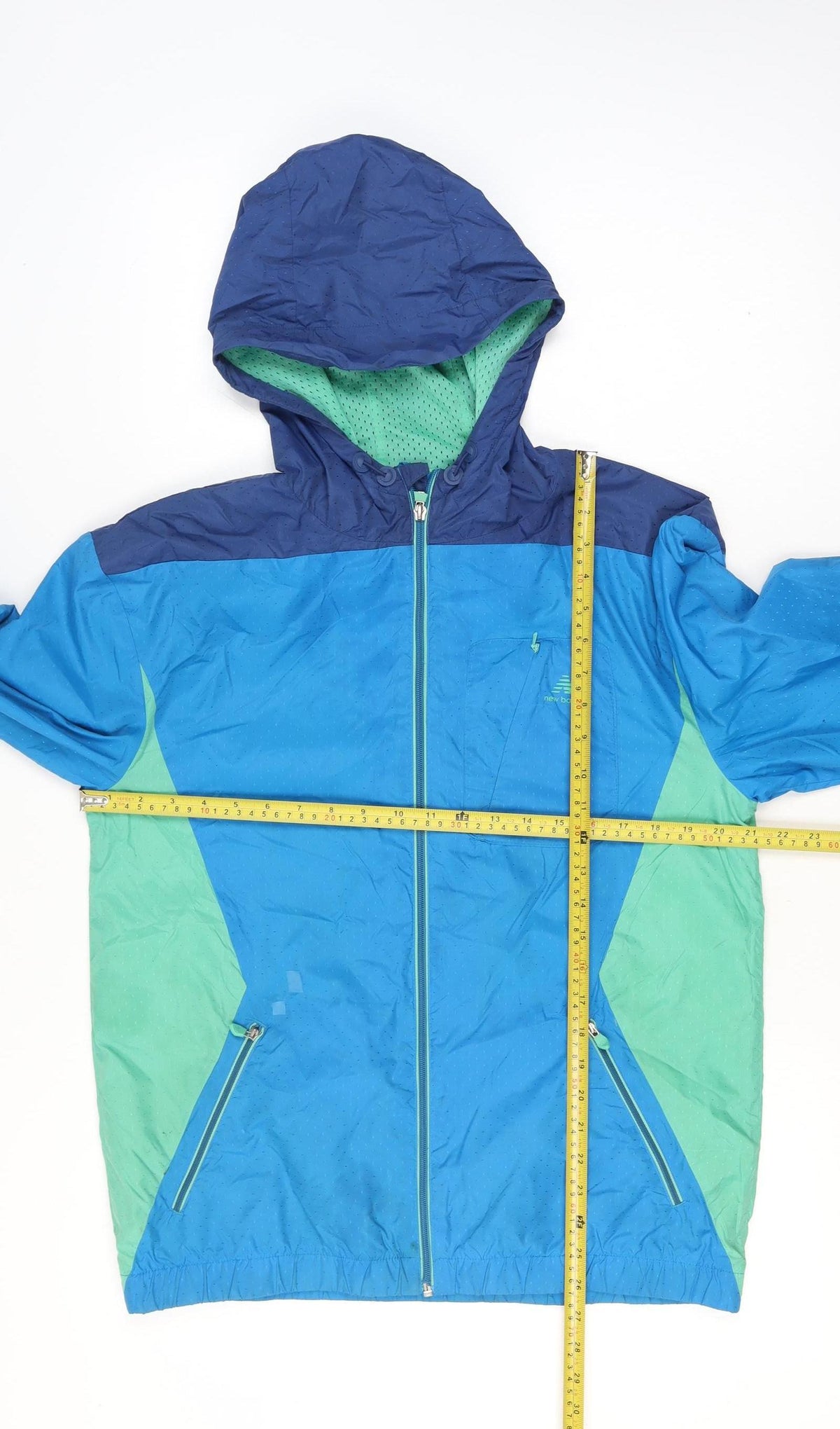 New Balance Men's Blue M Hooded Windbreaker Full Zip Jacket