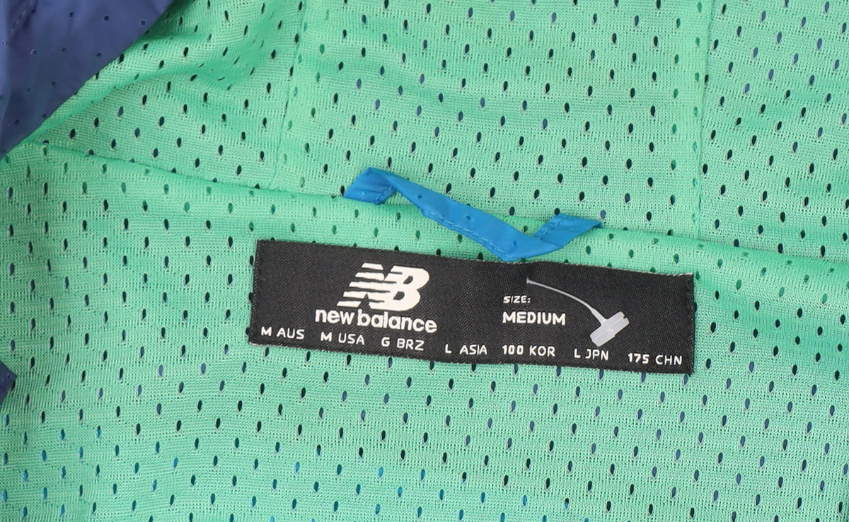 New Balance Men's Blue M Hooded Windbreaker Full Zip Jacket