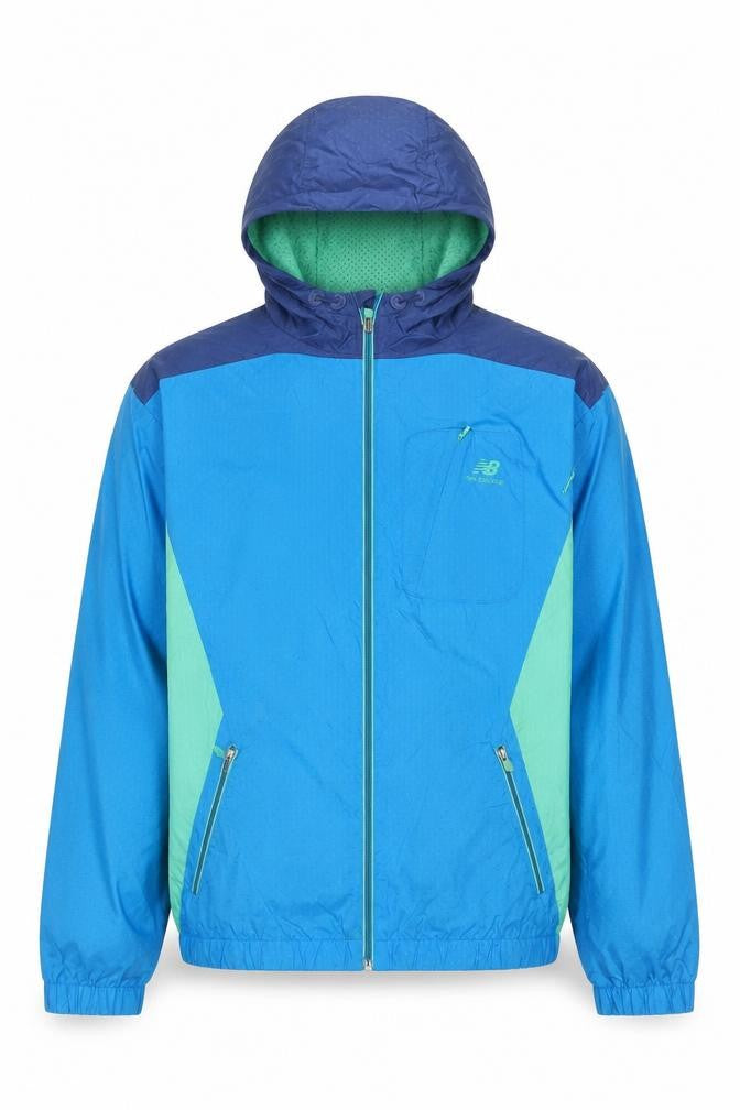 New Balance Men's Blue M Hooded Windbreaker Full Zip Jacket