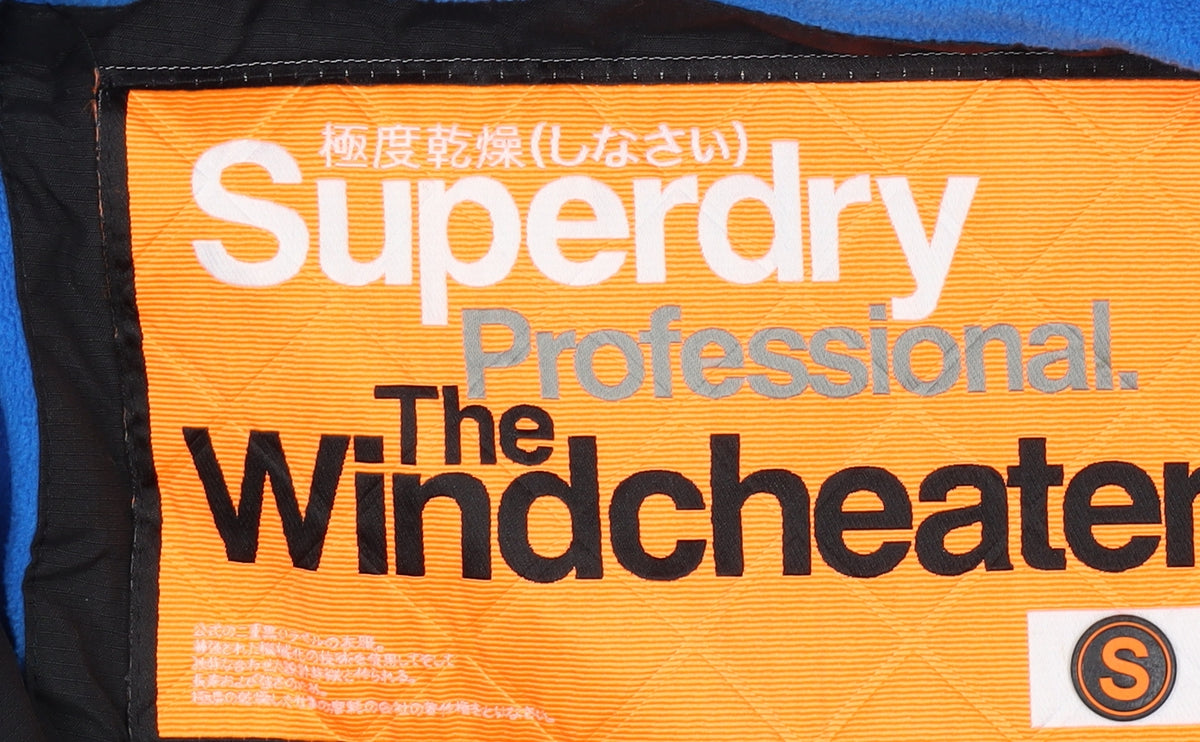 Superdry Men Black S Windbreaker Hooded Full Zip Jacket