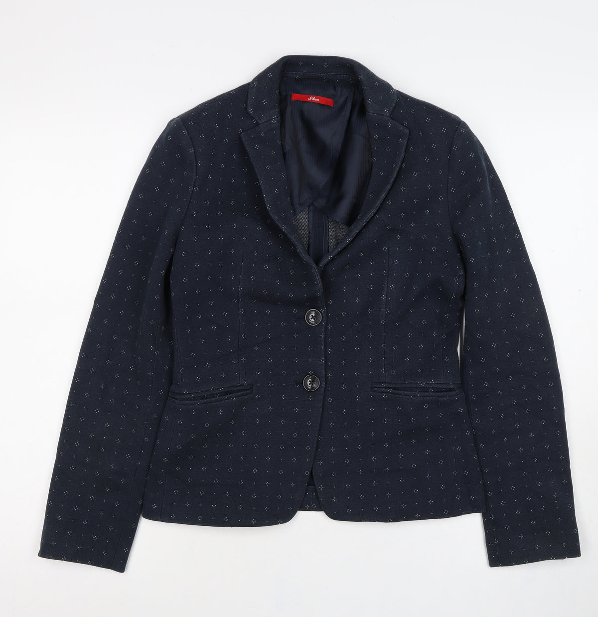 s.Oliver Women’s Blue UK 8 Tailored Geometric Lined Blazer Jacket