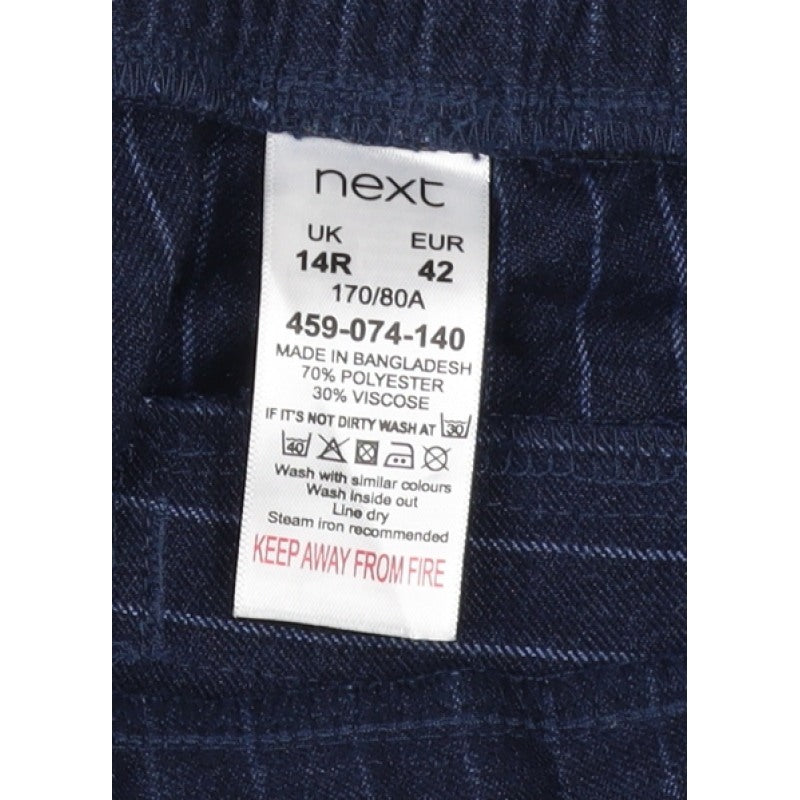 Next Women's Navy UK 14R Pinstripe Wide Leg Drawstring Trousers