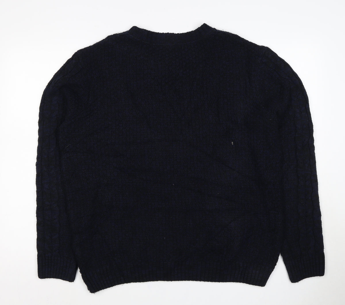 River Island Women’s Navy XS Cable-Knit Crew Neck Pullover Jumper