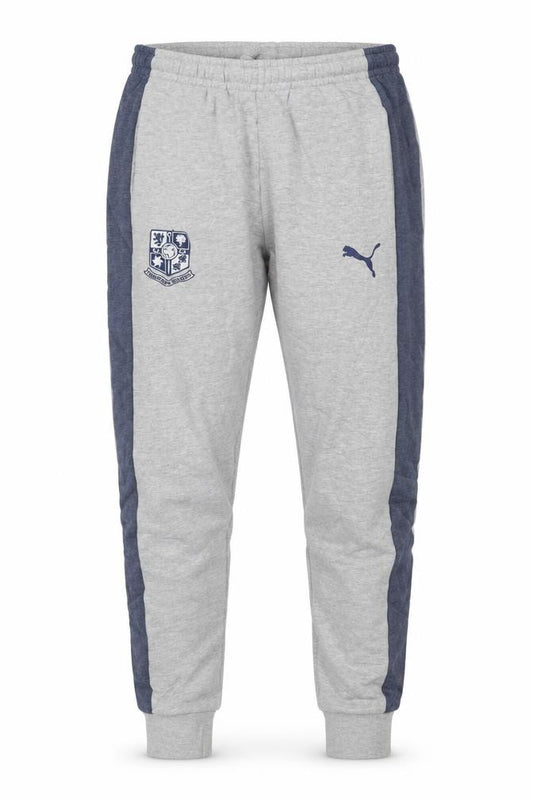 Puma Men’s Grey M Sweatpants Navy Side Stripe Elastic Waist