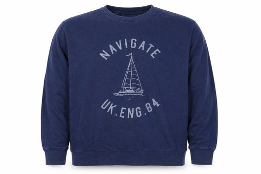 Marks and Spencer Men’s Blue 2XL Pullover Nautical Graphic Sweatshirt