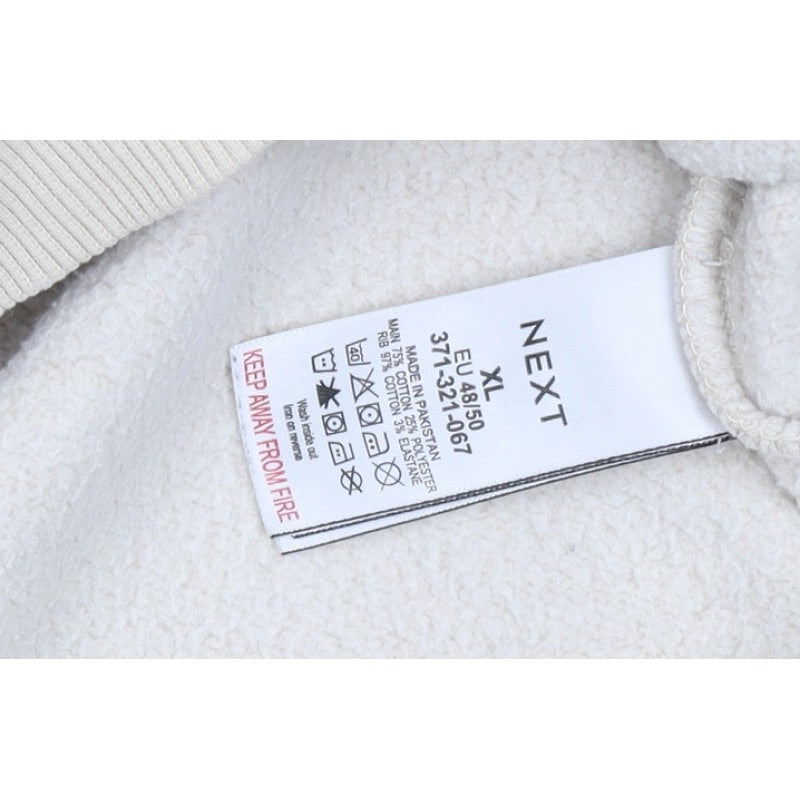 Next Men’s Beige XL Crew Neck Pullover Fleece Sweatshirt