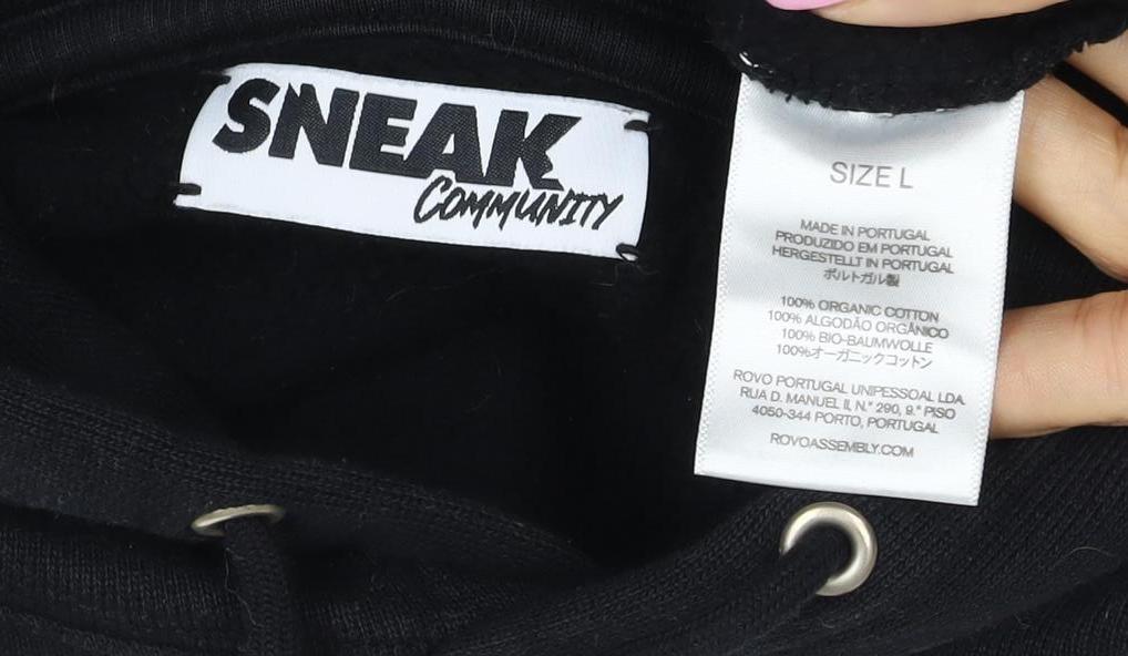 Sneak Community Men’s Black L Logo Graphic Pullover Hoodie
