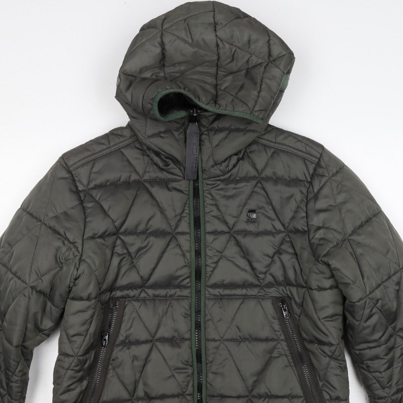 G-Star RAW Men's Green M Quilted Hooded Puffer Jacket