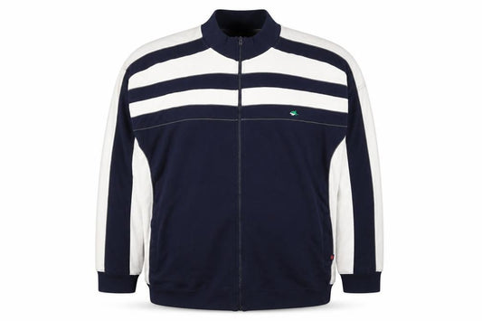 Le Shark Men's Blue 4XL Full Zip Striped Cotton Sweatshirt