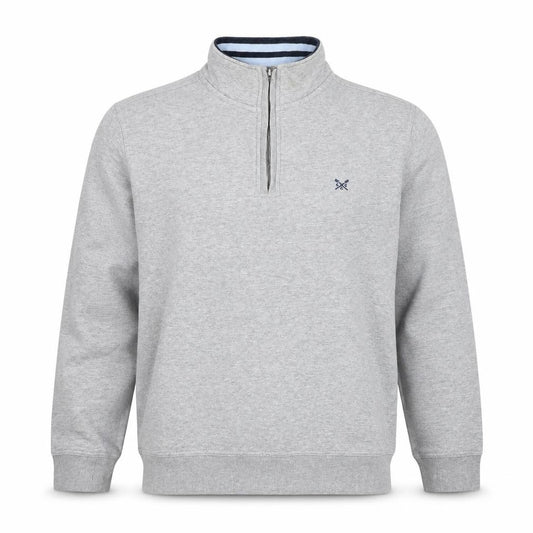Crew Clothing Company Men's Grey L 1/4 Zip High Neck Sweatshirt