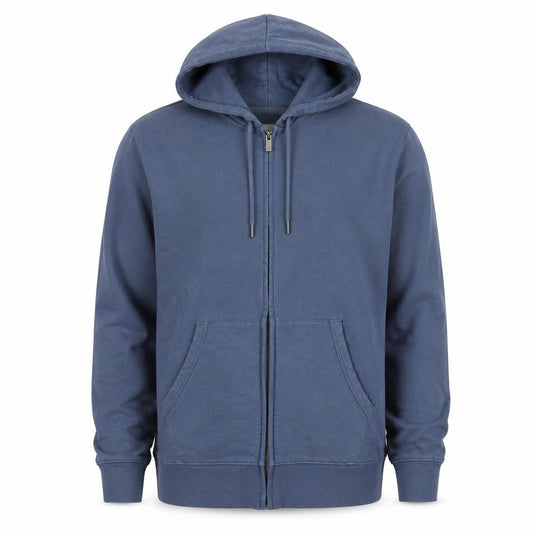 Marks & Spencer Men's Blue 2XL Full Zip Hooded Cotton Hoodie