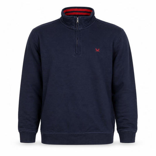 Crew Clothing Company Men’s Blue XL 1/4 Zip High Neck Sweatshirt
