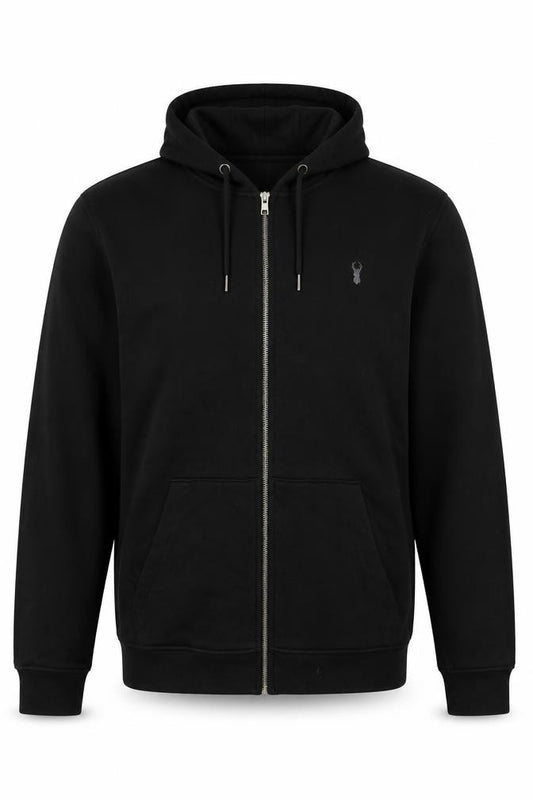 Next Men’s Black XL Full Zip Hooded Hoodie Logo Pockets