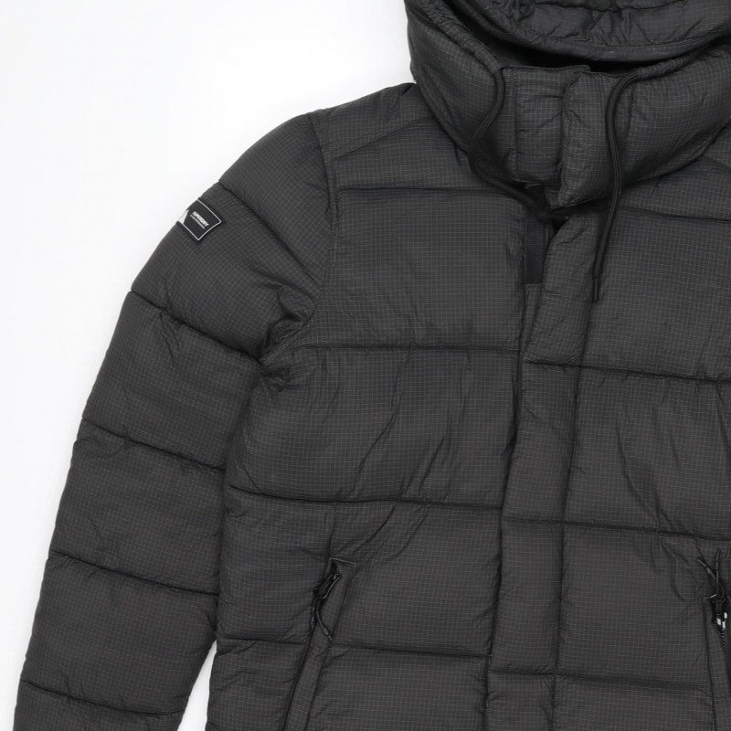 Superdry Women Black L Touchline Longline Hooded Puffer Jacket