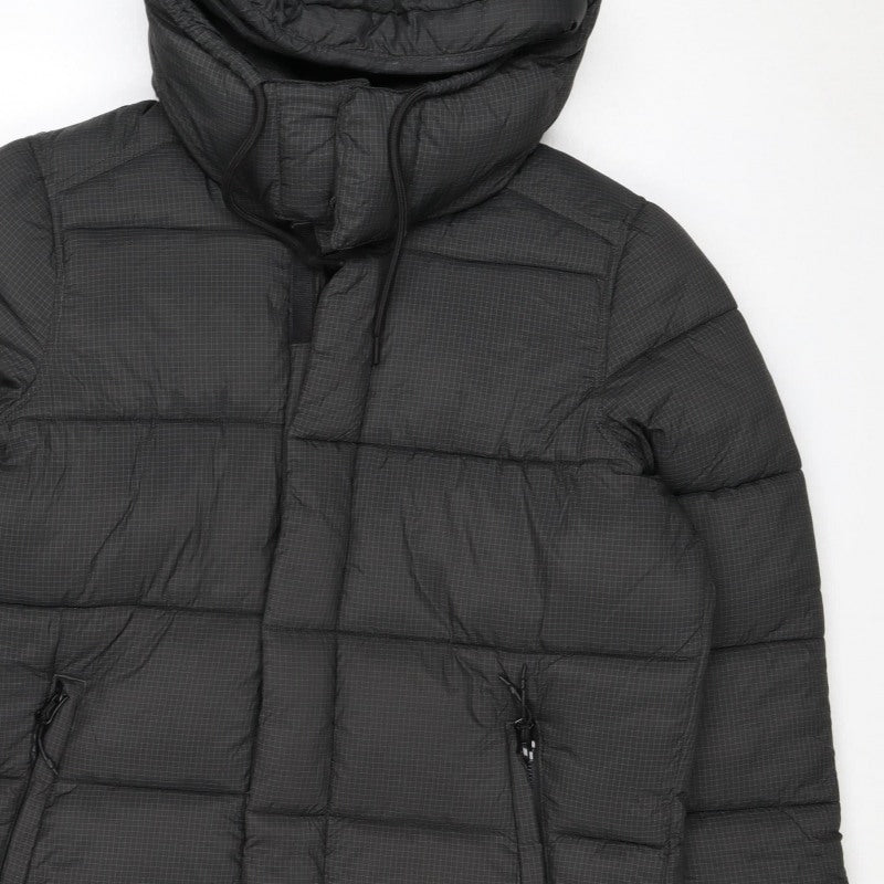 Superdry Women Black L Touchline Longline Hooded Puffer Jacket