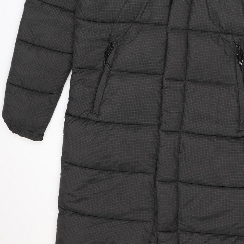 Superdry Women Black L Touchline Longline Hooded Puffer Jacket