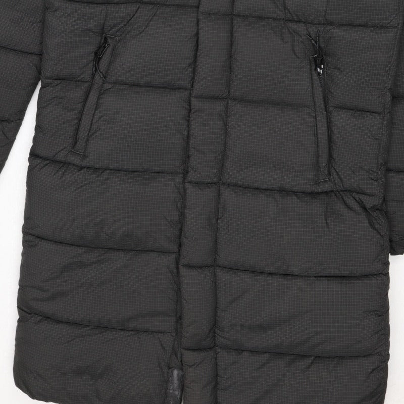 Superdry Women Black L Touchline Longline Hooded Puffer Jacket