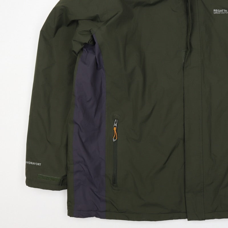 Regatta Men Green XL Hydrafot Waterproof Rain Jacket Outdoor