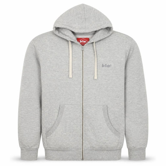 Lee Cooper Mens Grey Small Full Zip Logo Hoodie Hooded Fleece