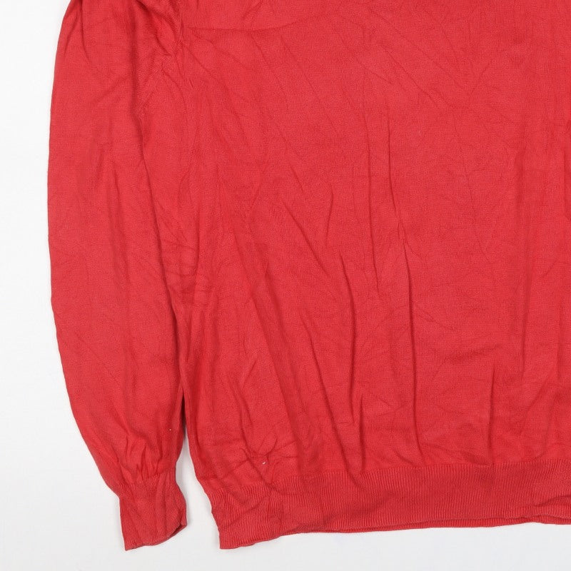 Baileys Giordano Men’s Red 3XL V-Neck Cotton Pullover Jumper